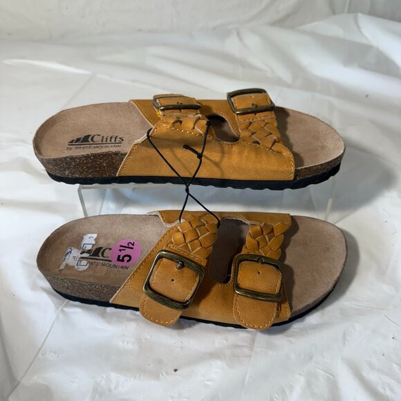 Cliffs  by White Mountain  Genesis Womans size 5.5  Yellow Mustard  Sandals - Picture 1 of 16